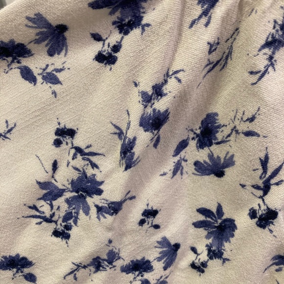 Torrid babydoll off-shoulder top blue / purple floral shirt blouse off shoulder - Picture 6 of 6